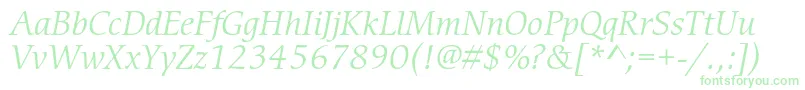 CerigostdBookitalic Font – Green Fonts on White Background