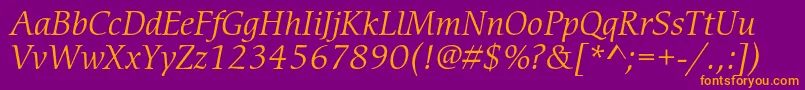CerigostdBookitalic Font – Orange Fonts on Purple Background