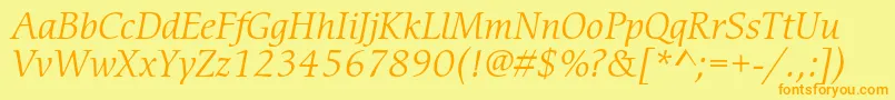 CerigostdBookitalic Font – Orange Fonts on Yellow Background