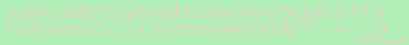 CerigostdBookitalic Font – Pink Fonts on Green Background