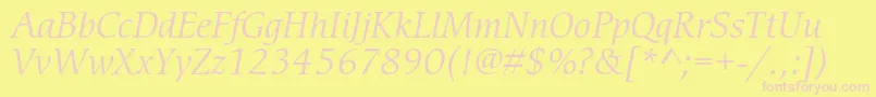 CerigostdBookitalic Font – Pink Fonts on Yellow Background