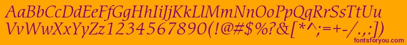 CerigostdBookitalic Font – Purple Fonts on Orange Background