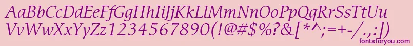 CerigostdBookitalic Font – Purple Fonts on Pink Background