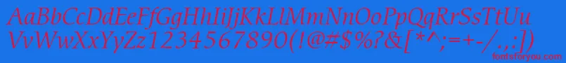 CerigostdBookitalic Font – Red Fonts on Blue Background