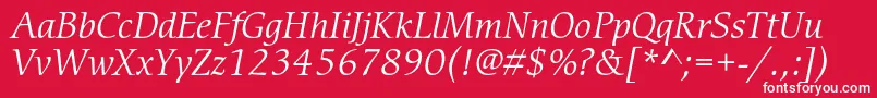 CerigostdBookitalic Font – White Fonts on Red Background