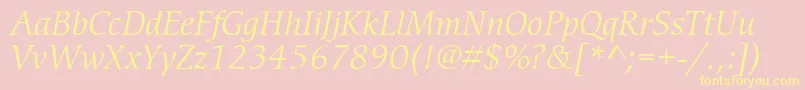 CerigostdBookitalic Font – Yellow Fonts on Pink Background