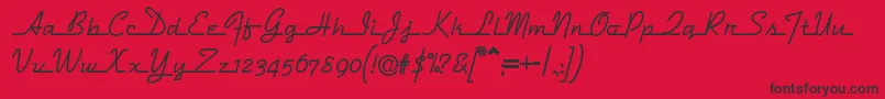 Dymaxionscript Font – Black Fonts on Red Background