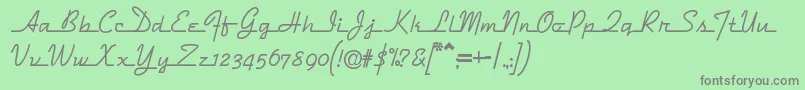 Dymaxionscript-fontti – harmaat kirjasimet vihreällä taustalla