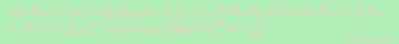 Dymaxionscript Font – Pink Fonts on Green Background