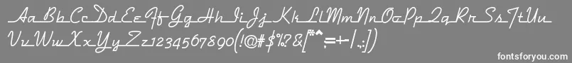 フォントDymaxionscript – 灰色の背景に白い文字