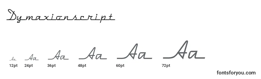 Größen der Schriftart Dymaxionscript
