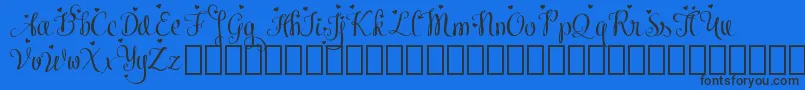 MeybiDemo-Schriftart – Schwarze Schriften auf blauem Hintergrund