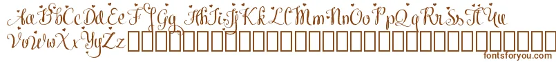 MeybiDemo-fontti – ruskeat fontit valkoisella taustalla