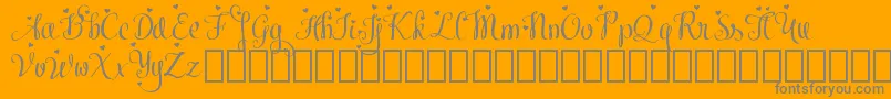 MeybiDemo-Schriftart – Graue Schriften auf orangefarbenem Hintergrund