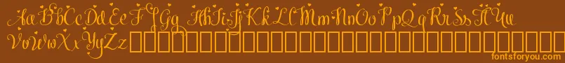 MeybiDemo Font – Orange Fonts on Brown Background