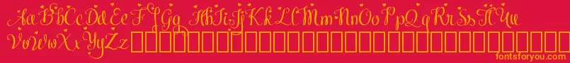 MeybiDemo Font – Orange Fonts on Red Background
