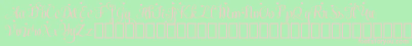 MeybiDemo Font – Pink Fonts on Green Background