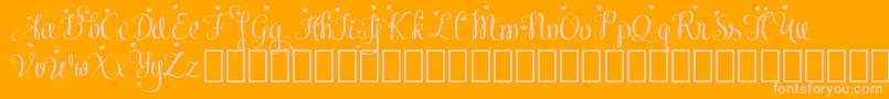 MeybiDemo-Schriftart – Rosa Schriften auf orangefarbenem Hintergrund