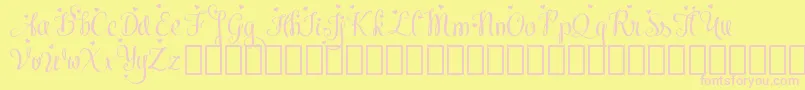 フォントMeybiDemo – ピンクのフォント、黄色の背景