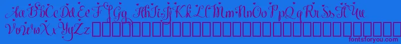 MeybiDemo-Schriftart – Violette Schriften auf blauem Hintergrund