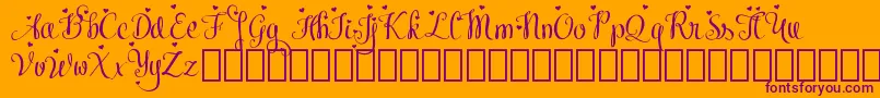 MeybiDemo-Schriftart – Violette Schriften auf orangefarbenem Hintergrund