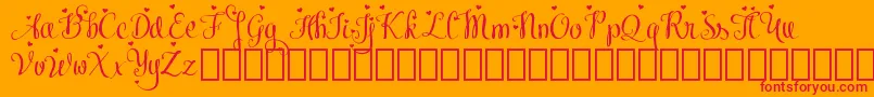 MeybiDemo-Schriftart – Rote Schriften auf orangefarbenem Hintergrund