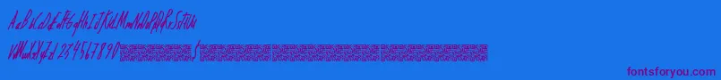 Dreamingpandas-Schriftart – Violette Schriften auf blauem Hintergrund