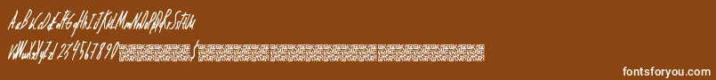 Czcionka Dreamingpandas – białe czcionki na brązowym tle
