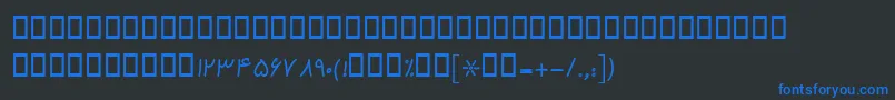 フォントBKamranBold – 黒い背景に青い文字