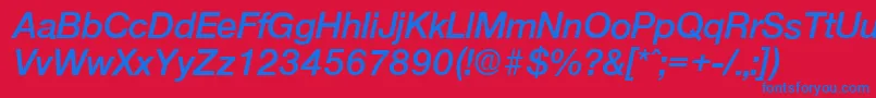 OlnovaDemiboldita Font – Blue Fonts on Red Background