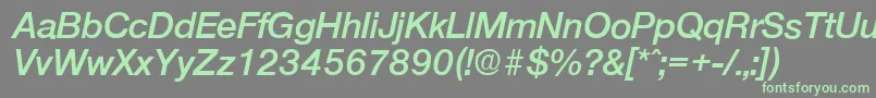 OlnovaDemiboldita-fontti – vihreät fontit harmaalla taustalla
