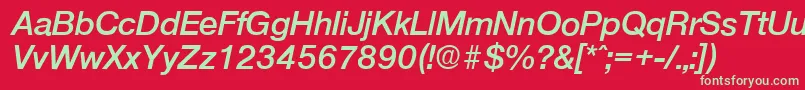 OlnovaDemiboldita Font – Green Fonts on Red Background