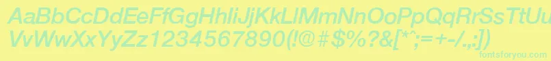 OlnovaDemiboldita-Schriftart – Grüne Schriften auf gelbem Hintergrund