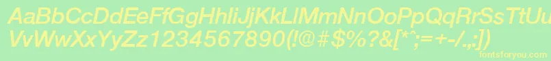 OlnovaDemiboldita Font – Yellow Fonts on Green Background