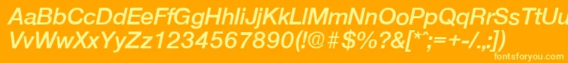 OlnovaDemiboldita-fontti – keltaiset fontit oranssilla taustalla