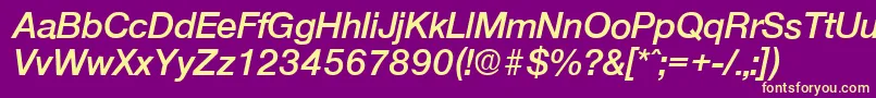 OlnovaDemiboldita Font – Yellow Fonts on Purple Background