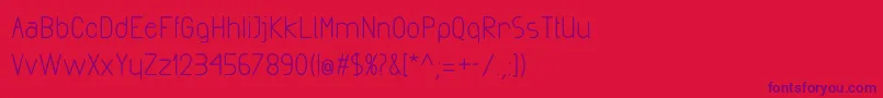 フォントExactaBold – 赤い背景に紫のフォント