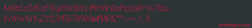 フォントExactaBold – 黒い背景に赤い文字