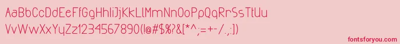 フォントExactaBold – ピンクの背景に赤い文字