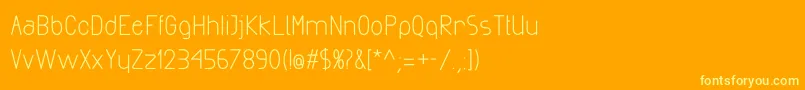 ExactaBold-Schriftart – Gelbe Schriften auf orangefarbenem Hintergrund