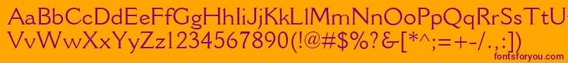 CantoriaMt Font – Purple Fonts on Orange Background