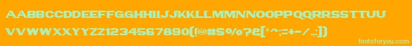 Panam Text Font – Green Fonts on Orange Background