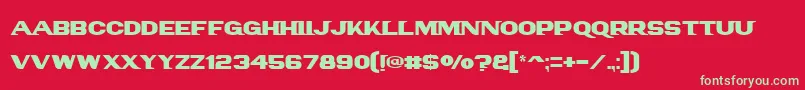 フォントPanam Text – 赤い背景に緑の文字