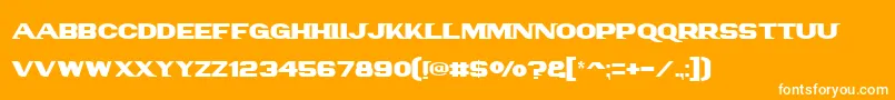 Panam Text-Schriftart – Weiße Schriften auf orangefarbenem Hintergrund