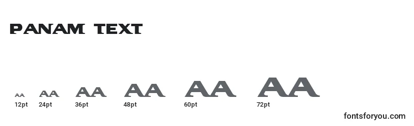 Panam Text Font Sizes