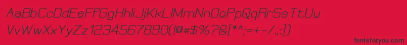 フォントElgethyUpperBoldOblique – 赤い背景に黒い文字