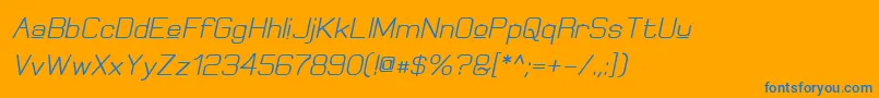Police ElgethyUpperBoldOblique – polices bleues sur fond orange