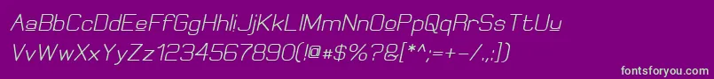 Police ElgethyUpperBoldOblique – polices vertes sur fond violet