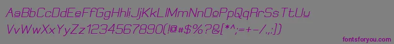 ElgethyUpperBoldOblique Font – Purple Fonts on Gray Background