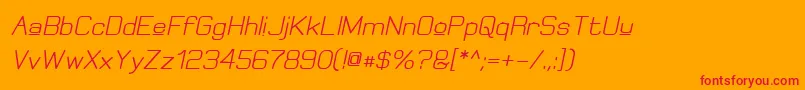 ElgethyUpperBoldOblique-Schriftart – Rote Schriften auf orangefarbenem Hintergrund
